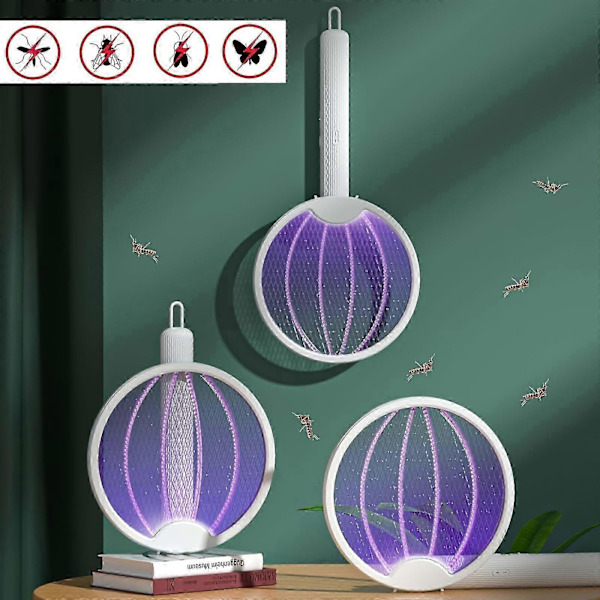 1 st, Elektrisk Flugsmällare, 4-i-1 Bug Zapper Racket, Flugsmällare Myggfälla Ljus, USB Laddningsbar, Lämplig För Inomhus Hem Kontor Bakgård Trädgård C