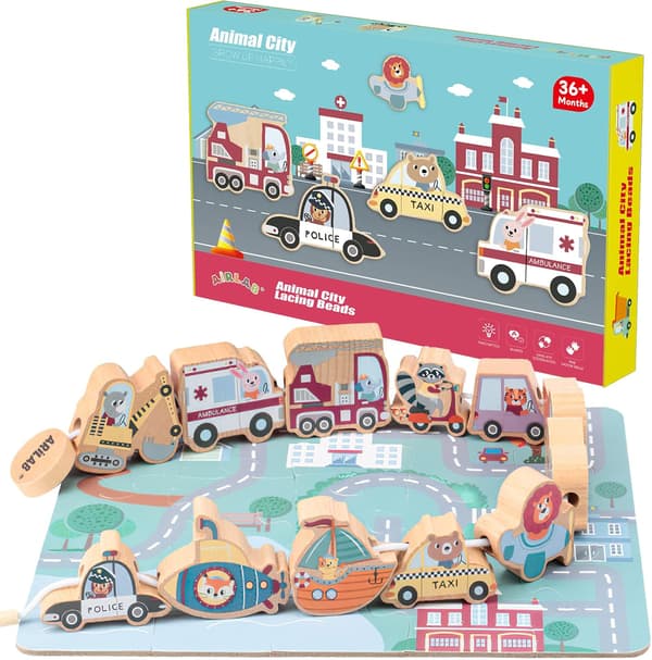 Pujoitus Montessori-puuleluauto pujoituslelu