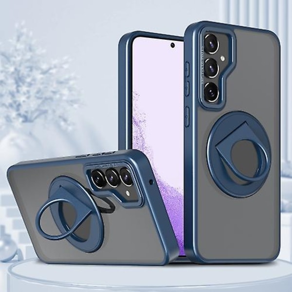 Samsung Galaxy S22+ 5g:lle pyörivä rengasmagneettinen pidike matkapuhelinkotelo Blue