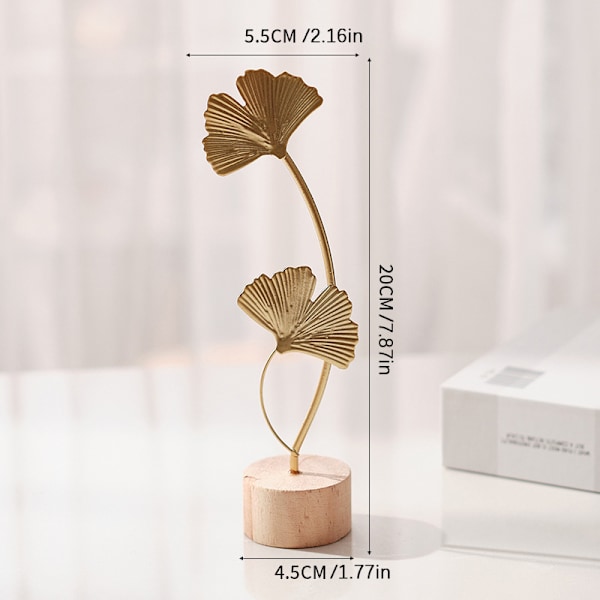 Kevyt Luksus Metalli käsityö Luova Koti Olohuone Veranda Viinikaappi Koriste Rauta Ginkgo Lehti Koristeet Ginkgo biloba leaf ornaments - gold