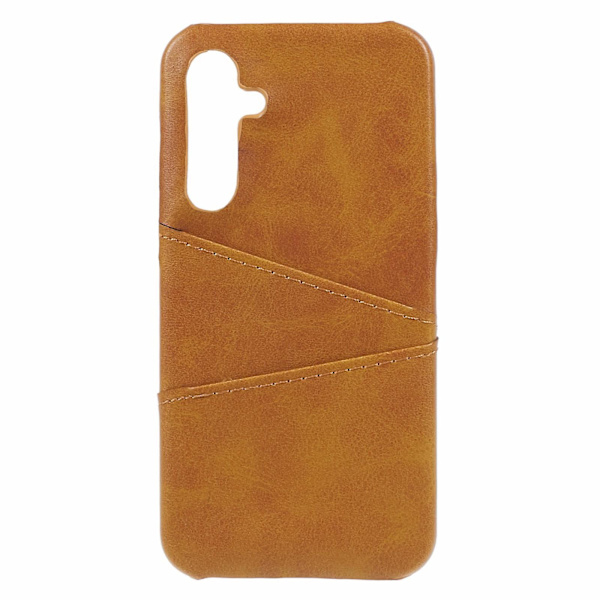 Samsung Galaxy S24+ -kotelo PU+PC-iskunkestävä puhelinkotelo 2 korttipaikalla Brown