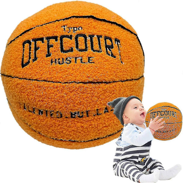 Offcourt Basketball Plysj Putedyr, 25cm 3d Basketball Plysj Putedyr Til Barneromsdekorasjon, Myk Plysj Putedyr Gaver Til Barn Blue