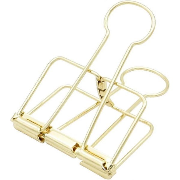 Extra Stora Gem Hollow lång svansklämma 3,2 cm flerfärgad, Stora Pappersklämmor för Kontorsskolmaterial (10 st) (D-V2) gold