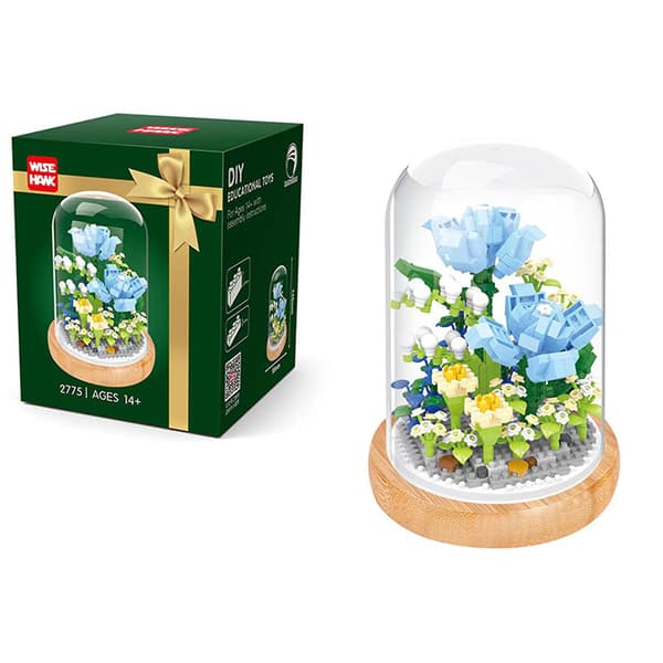 DIY Buket Samlet Granulær Byggeklodsmodel Botanisk Legetøj Pigegave, 100% Ny multicolor