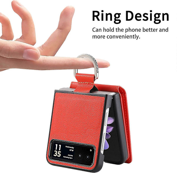 Litchi Texture Læder Telefon Etui Til Motorola Razr Orange