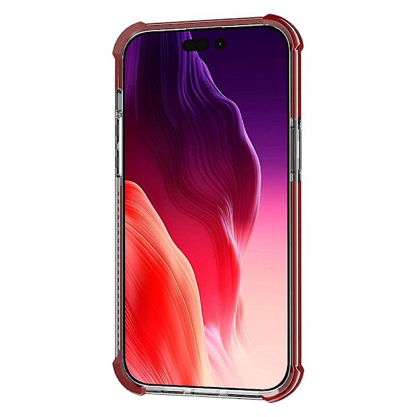 Iphone 15 Pro Max -puhelinkotelo, neljän kulman pudotusta kestävä, Tpu + akryylin läpinäkyvä kuori Grey Wine Red