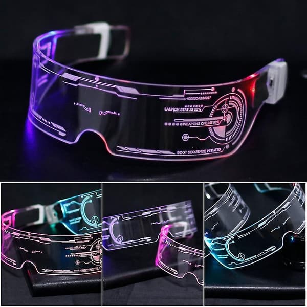 1/2/4 stk. Lysende Farvebriller Led Briller El Wire Neon Lys Visir yellow light