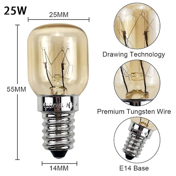 Ovnspærer 3 stk Himalaya Salt Lamp Pære Pymgy Lampe E14 Sokkel (25W Nikkel Sokkel)