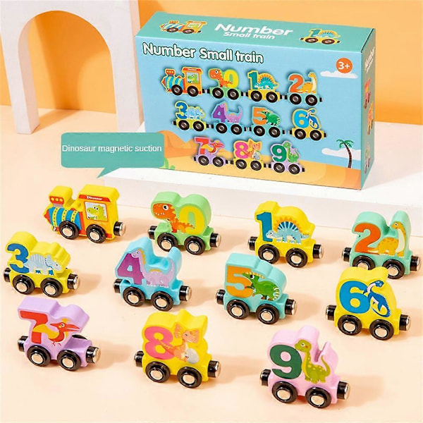 Magnetisk Digitalt Tåg Byggklossar Monteringsbil Pedagogisk Barn Trä fruit vegetable magnetic train 11 pcs