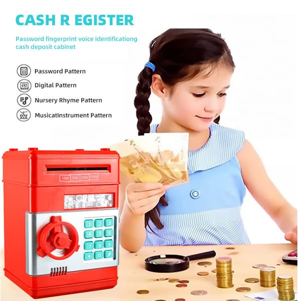 Barnesikker liten mini sparegris safe pink