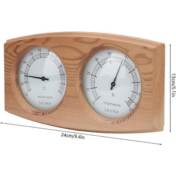 Saunatermometer 2-i-1 Tretermometer Hygrometer Termometer Hygrometer Damp Sauna