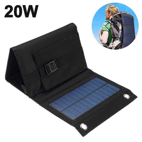 20w Solcellsladdare Vikbar, Utomhus Solcellsdriven Laddare
