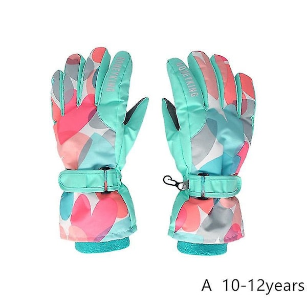 4-12 Year Old Kids Winter Ski Gloves Waterproof Warm Gloves Boys Windproof Snowboard Gloves For Outdoor Skiing Cycling