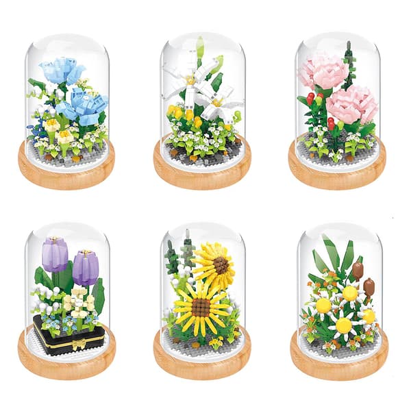 DIY Buket Samlet Granulær Byggeklodsmodel Botanisk Legetøj Pigegave, 100% Ny carnation
