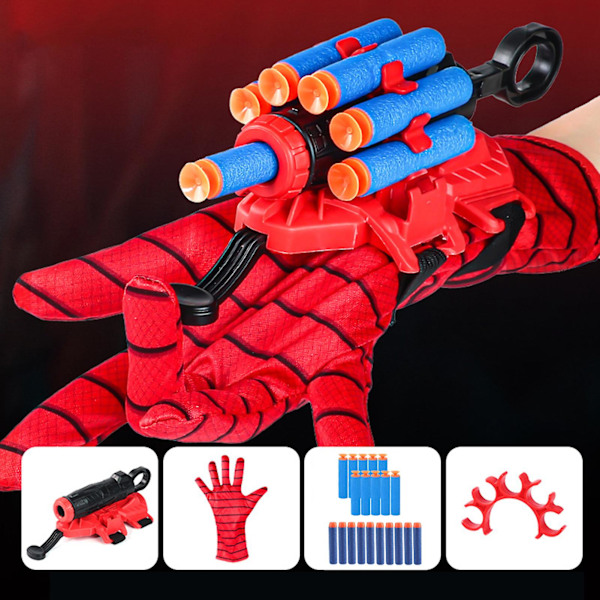 1 sæt Shoot Toy Spider Web Slinger Toy Set Sjov Børn Uddannelsesmæssigt Håndled Legetøj Cosplay Launcher til Børn Red