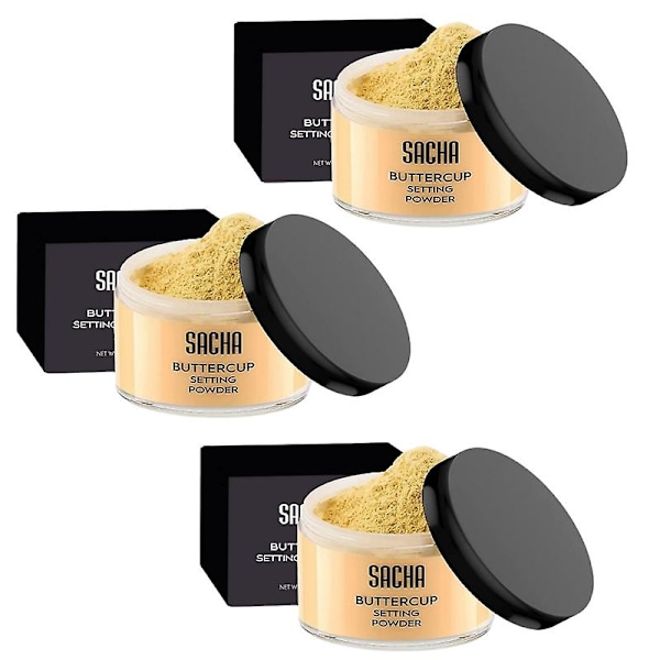 1/2/3 st Sacha Buttercup Setting Powder - Fint Malet Och Blixtvänlig 3pcs