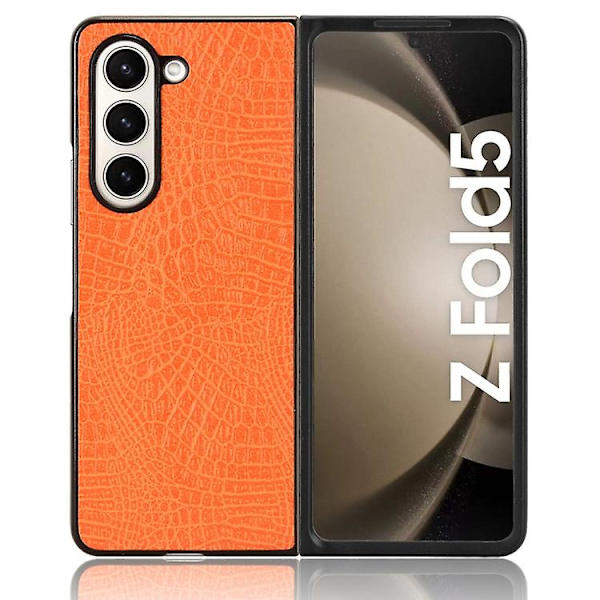 Bakskydd för Samsung Galaxy Z Fold5 med krokodilstruktur Yellow