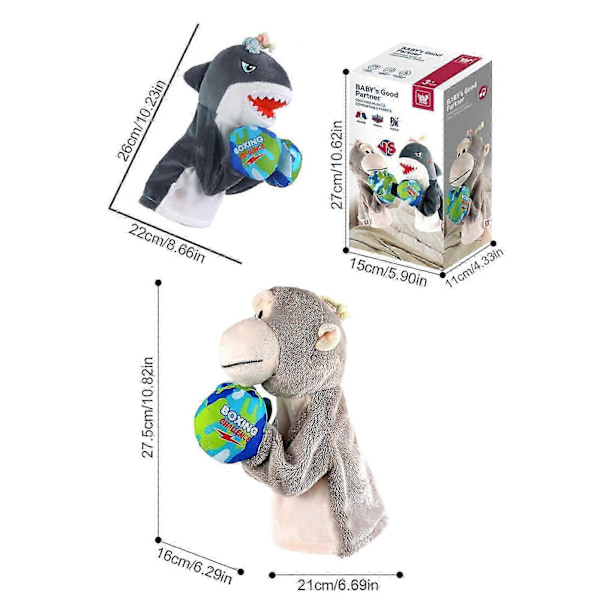 Animalisk Boxningshanddocka, Apliknande/Hajformad Plysch Boxningshanddocka, 50% Rabatt Shark