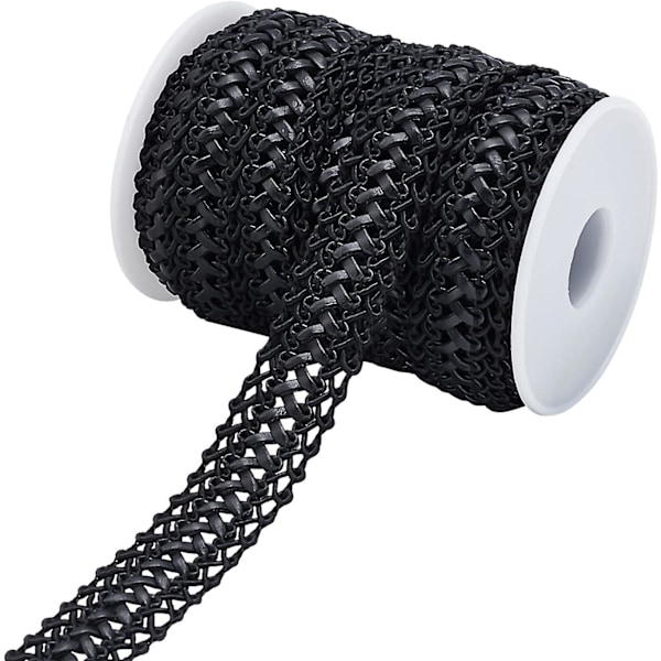 10 Yards Grimp Flätad Kantband - PU-Läder Vävd Kantband för DIY-Hantverk
