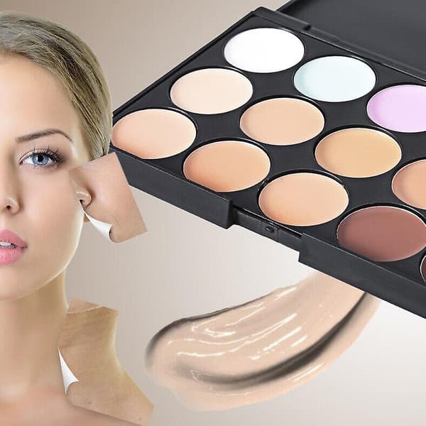 15 Färger Professionell Makeup Kontur Ansiktskräm Concealer Foundation Palette 1