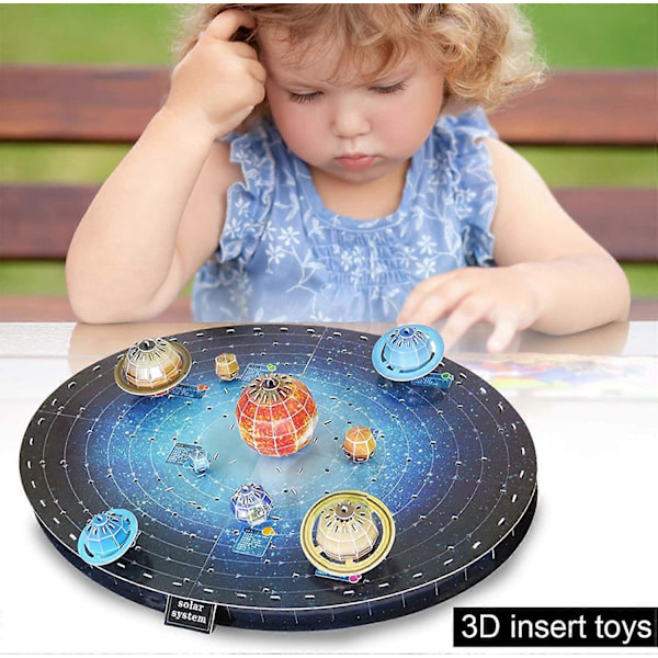 3D-palapeli, päällystetty paperipalapeli, 146 osaa 8 planeettaa 3D-palapeli, opettavainen 3D-lisäyslelu lahjaksi lapsille aikuisille (D-4-)