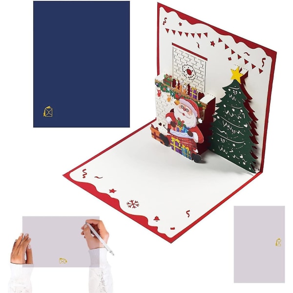 Joulukoristeet Joulukortti Pop Up - Joulukortit 3D - 3D Käsintehdyt Joulukortit Lahjakortit Joulun uudenvuodenjuhliin 1 kpl