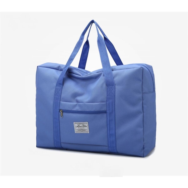 Håndbagage med stor kapacitet, rejsetaske til korte afstande, opbevaringstaske, gymnastiktaske, der kan pakkes sammen til kvinder og mænd Blå