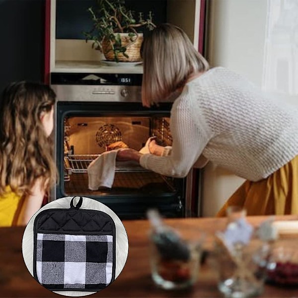 2 st värmeisolerande grytlappar värmebeständiga och halkfria grytlappar ugnsvantar med fickor för matlagning och bakning i köket