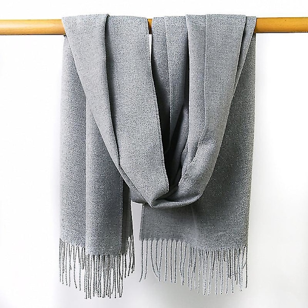 K Cashmir-Tofsar Dam Kepsår Halsduk Filt Wrap Sjal Stole Varm Mjuk Khaki