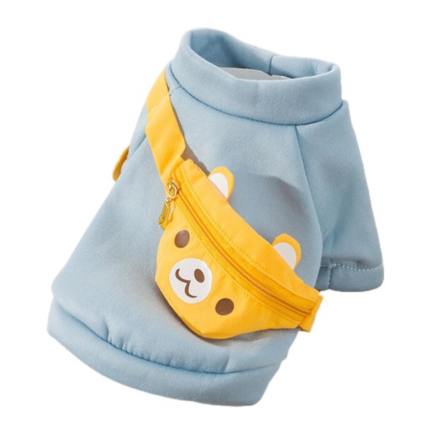 Pet Clothes Bear Pattern Zipper Bag Soft Pet Hoodies Dog Cats Pullover for Spring Autumn