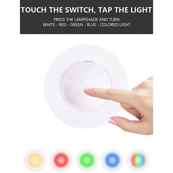 Wireless Self-adhesive Led Spotlight - Dimmable Rgb Battery Operated Cupboard Lamp With Remote Control Battery-powered Cabinet Lights Kitchen Under Ca