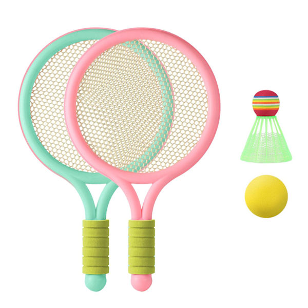 Badminton ketcher Anti-skid Sports Force træning Børn Badminton ketcher Forældre-barn spil til udendørs Pink & Green