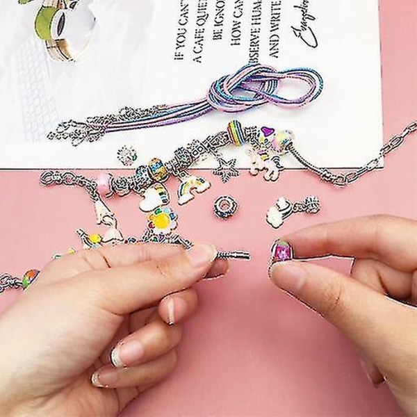 Charm Armband Gör-Det-Själv Smyckesset Present till Barn Flickor Tonåringar multicolour