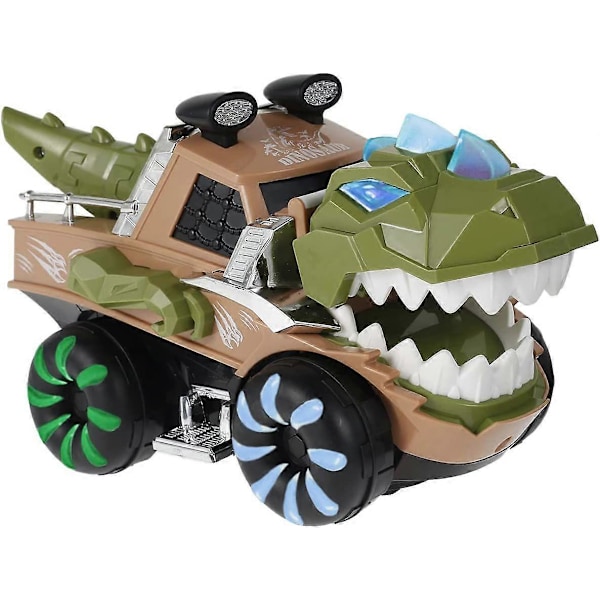 Dinosaurusauto Paristokäyttöinen Dinosauruskuorma-auto Valo- ja musiikkiominaisuuksilla Sähköinen Monster Truck Lasten Dinosaurus Esikoulun opetuslelu ST-4 green