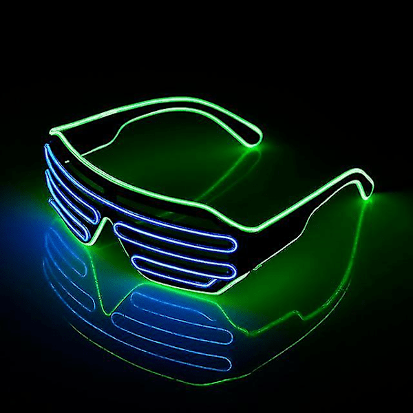 LED Lysende Briller Halloween Glødende Neon Julefest Bril Blinkende Lys Glød Solbriller Glas Festival Forbrugsvarer Kostumer Green Blue