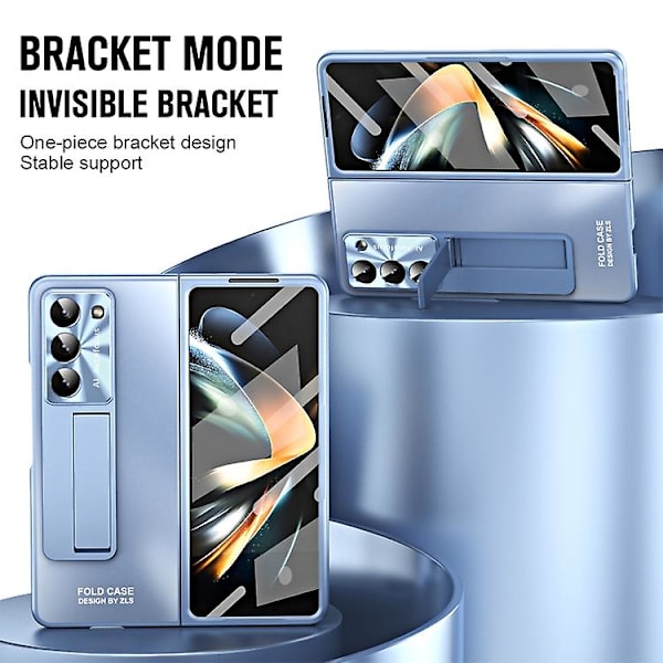 Samsung Galaxy Z Fold5 5g -integroitu Ag Matte -taittuva matkapuhelinkotelo kynälokerolla Blue