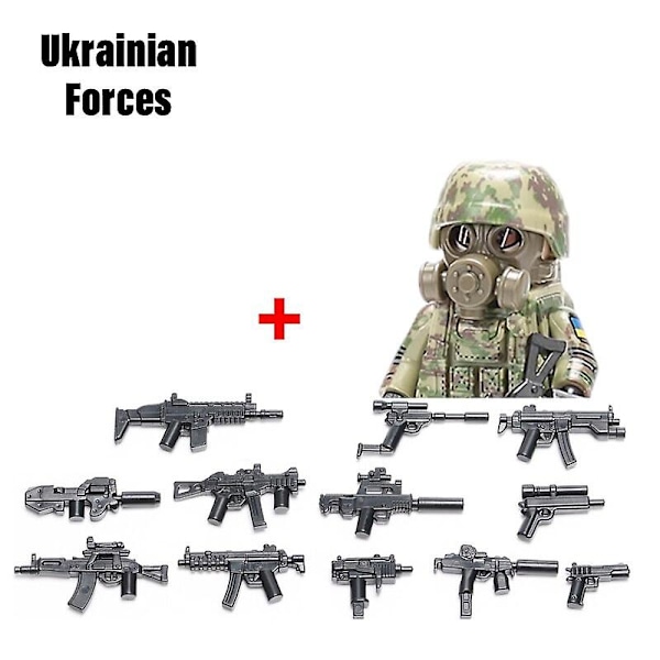 Militära byggklossar Soldatfigurer Gåvor Leksaker Vapen Gevär Special Force SWAT Arm Väst Hjälm Explosionssäkra kläder MOC   Fingerfärdighetsspel UA--1PCS