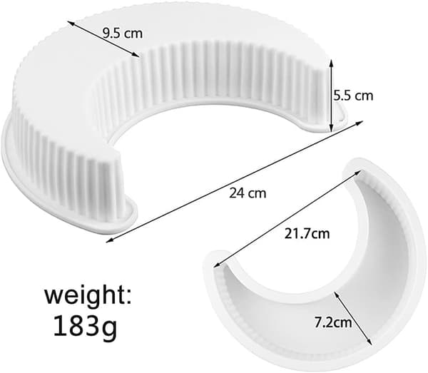 3D Silikon Halvmåne Silikonkakform Återanvändbar Mousse Kakform