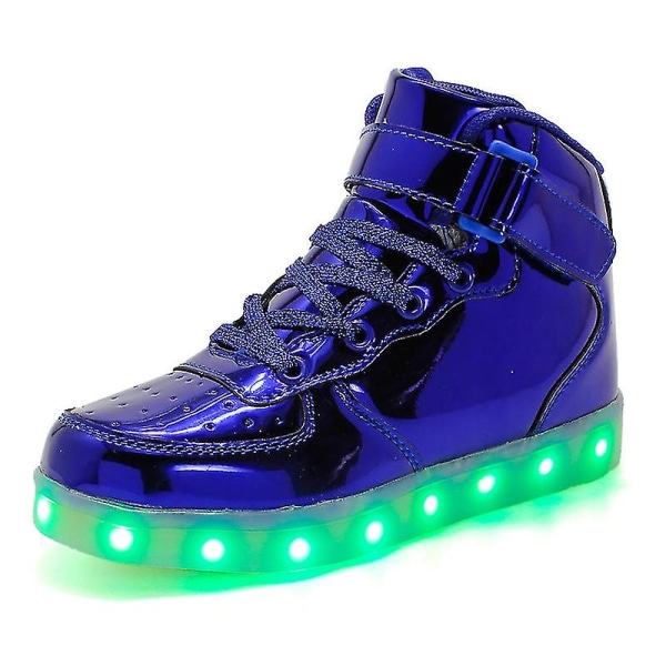 Children's LED light-emitting shoes, student sports sneakers 30 blue