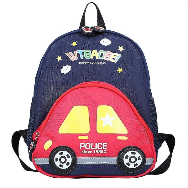 Dww-børnes skoletaske Kreativ bilrygsæk Drenge og piger Lille rygsæk Sød tegneserie børnehave skoletaske, rød- AYST