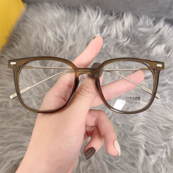 Ultra-klare mote flate speilbriller faste sklisikre fleksible holdbare briller universal ramme for menn og kvinner Transparent Box