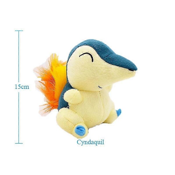 40 tyyliä Anime-nukke Poliwag Bulbasaur Charmander Lapras Snorlax Täytetty Pehmolelu Joululahja lapsille 15cm Cyndaquil