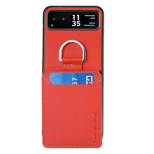 Litchi Texture Læder Telefon Etui Til Motorola Razr Orange