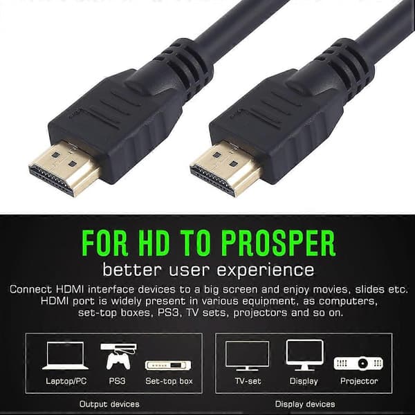 2.0 10m 19+1 Pin HDMI Han til HDMI Han Kabel