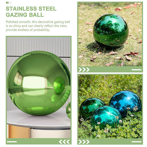 Reflekterende kule i rustfritt stål, hage speilkule, polert sfære, patio ornament