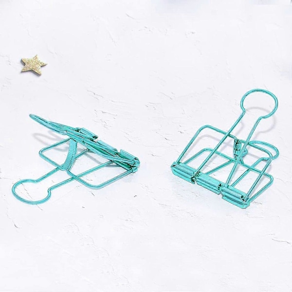 Ekstra store papirclips, hule, lange clips 3,2 cm, flere farver, store papirklemmer til kontorartikler (10 stk.) (D-V2) sky blue