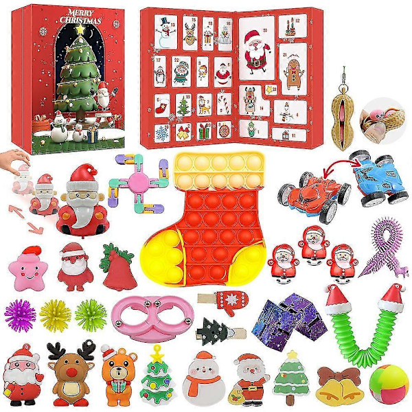 2024 Christmas Fidget Advent Calendar Surprises Toys 24 Days Countdown Calendar Decors Gifts Box For Adult Kids Teens