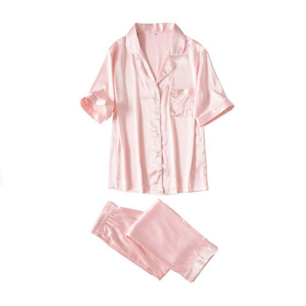 Mimigo Dam Pyjamas Damernas Krage Kortärmad Nattkläder Tvådelad Pyjamasuppsättning M