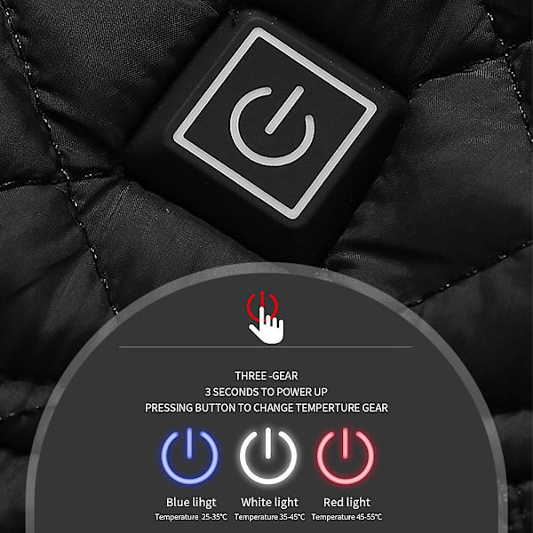 Elektriskt Uppvärmd Väst för Kvinnor Intelligent Värmeuppvärmningskläder USB-Laddning Konstant Temperatur S-4XL Black