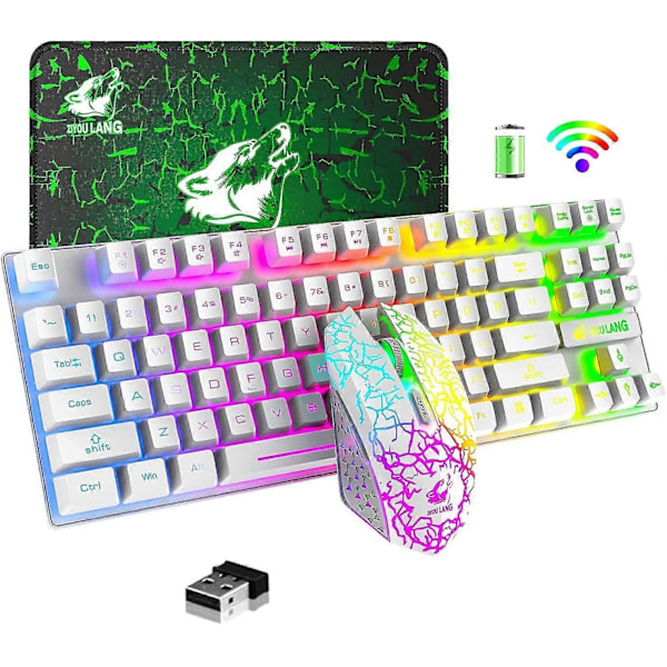 T87 Trådløst Tastatur Og Mus Sæt 87-Tast Mekanisk Følelse Tastatur Spil Mus Rgb Genopladelig Multimedia Pc Computer Tastatur